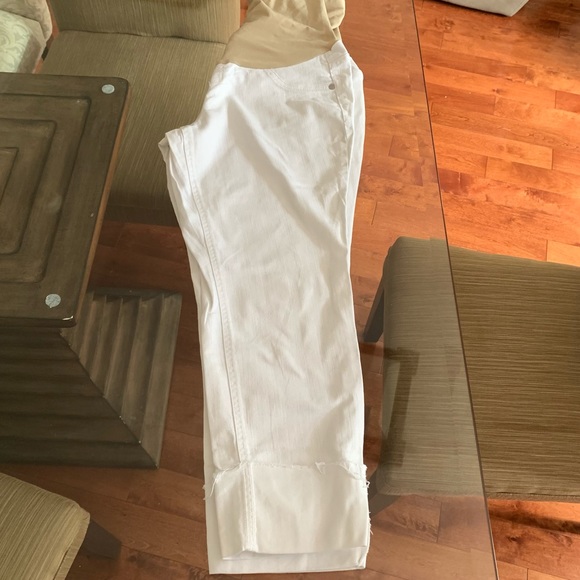 Maternity White Jeans size L cropped length - Picture 6 of 8